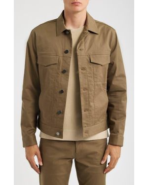 Theory River Neoteric Twill Trucker Jacket - Brown