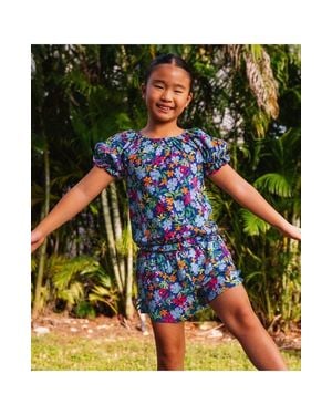 Lands' End Girls Shirred Puff Blouse - Multicolor