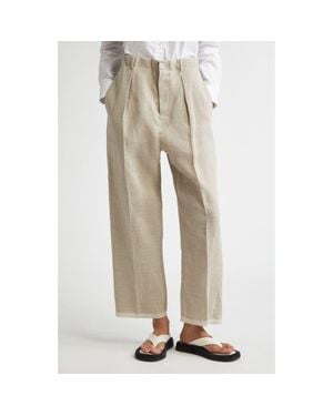 Setchu Pleated Linen Chinos - Natural
