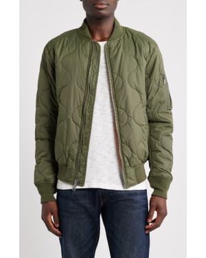 Schott Nyc Dumbbell Quilted Ma-1 Ripstop Nylon Bomber Jacket - Green