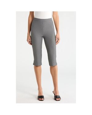 Astr Brecklynn Gingham Capri Pants - Gray