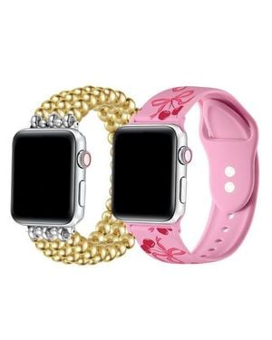 The Posh Tech Nova And Cherry Silicone Bands For Apple Watch And Smartwatch - Pink