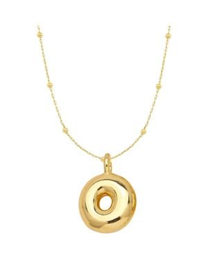 Emma Rae 14K Plated Bubble Initial Pendant Necklace - Metallic