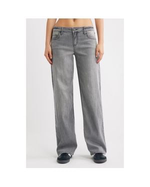 YMI Britney Low Rise Wide Leg Jeans - Gray