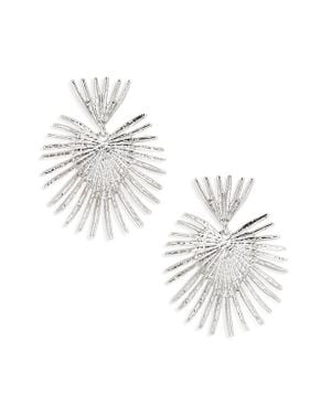 Kenneth Jay Lane Fan Drop Earrings - White