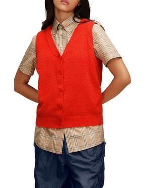UGG Kollyns Knit Button-Up Vest - Red