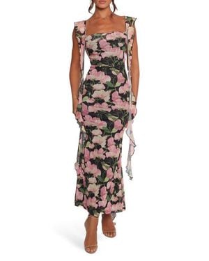 Petal & Pup Chiara Maxi Cocktail Dress - Black