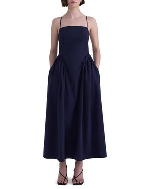 Pistola Sadee Cotton Poplin Midi Dress - Blue
