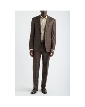 Canali Siena Regular Fit Slub Wool Suit - Brown