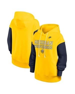 Nike Michigan Wolverines Oversized Legacy Phoenix Pullover Hoodie - Yellow