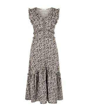 BrunnaCo The Cherry Cotton Midi Vacation Dress - Gray