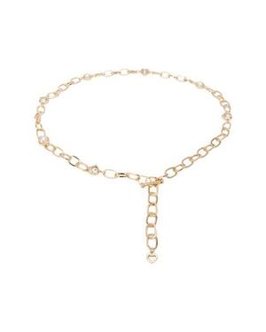 Kate Spade Faux Pearl & Heart Chain Belt - White