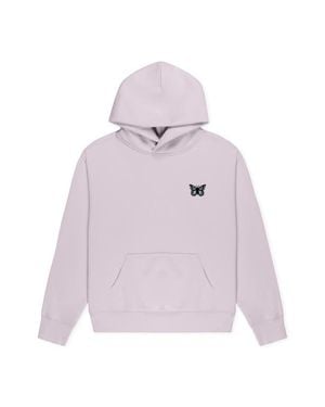 Alix Butterfly Relaxed Midweight Fleece Pullover Hoodie - Pink