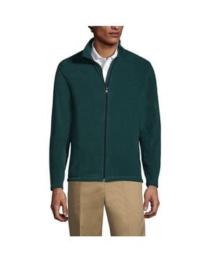 Lands' End Full-Zip Mid-Weight Fleece Jacket - Green
