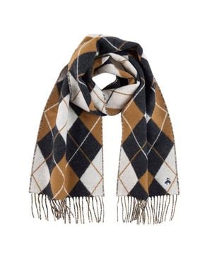 Brooks Brothers Cashmere Blend Argyle Scarf - Black
