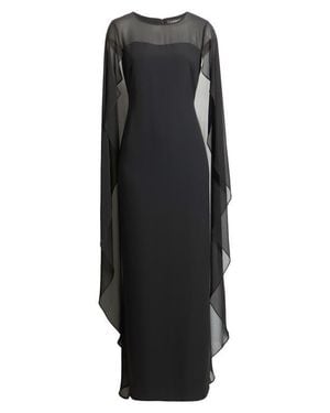 Ralph Lauren Drape Sleeve Cape Gown - Black