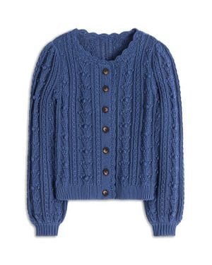 Boden Bobble Cotton Cardigan - Blue