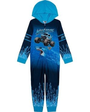 MONSTER JAM Fleece Hooded One Piece - Blue