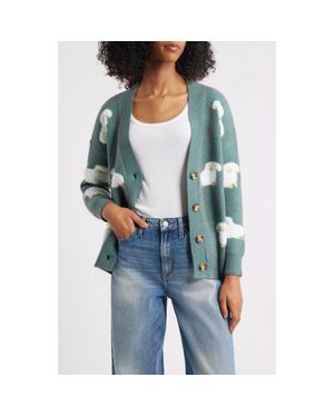 Roffe Accessories Sheep Jacquard Cardigan - Blue