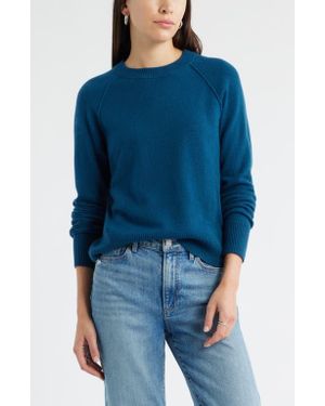 Caslon Raglan Sleeve Wool & Cashmere Sweater - Blue