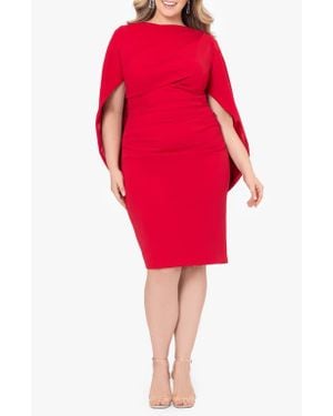 Betsy & Adam Drape Back Cocktail Dress - Red