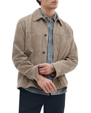 Rag & Bone Dwight Goatskin Suede Jacket - Gray