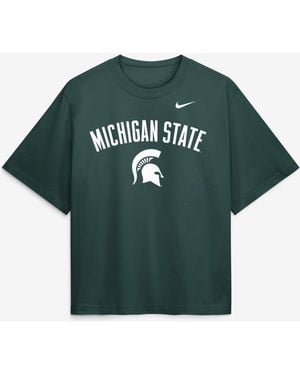 Nike Michigan State Spartans Arch Logo Boxy T-Shirt - Green