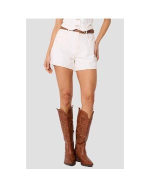 A.Brand Venice High Waist Denim Shorts - White