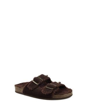 Zigi Tyree Leather Slide Sandal - Brown