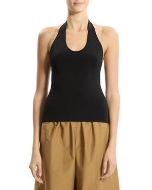 Theory Halter Knit Tank - Black