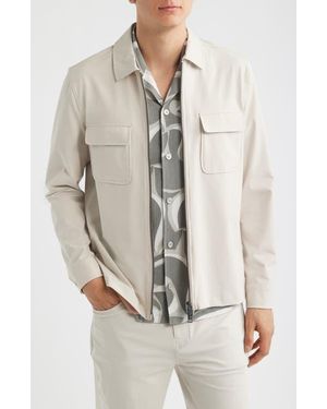 Reiss Ascend Zip-Up Shirt Jacket - White