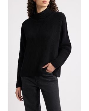 Frank & Eileen Montecito Mock Neck Cotton Sweater - Black