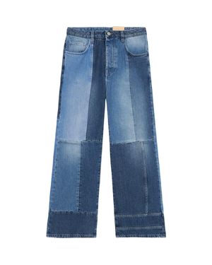 Fortela Joleen 5-Pocket Patchwork Pants - Blue