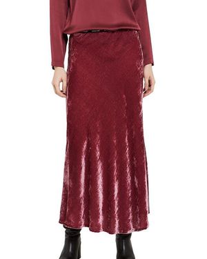 Ottod'Ame Soft Velvet Midi Skirt - Red