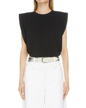 Isabel Marant Zutti Pleated Cotton T-Shirt - Black
