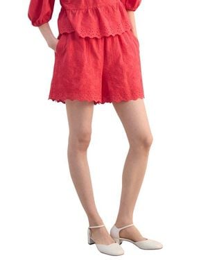 Mango Floral Embrodiered Cotton Shorts