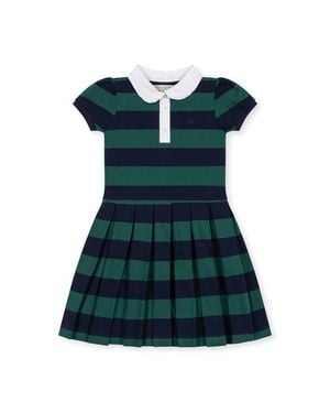 Hope & Henry Kids' Organic Puff Sleeve Pique Polo Dress - Green