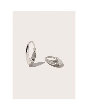 Otiumberg Roscida Ridged Hoop Earrings - White