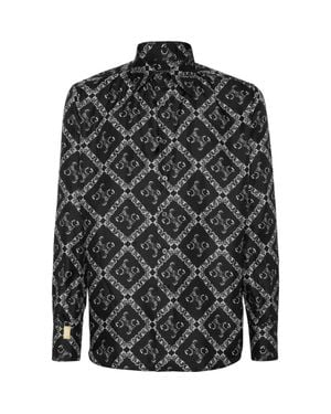 Billionaire Silk Cut Shirt Bb Monogram - Black