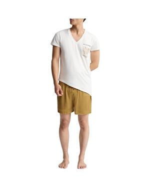 BLKSWN Feathers Short Pajamas Set - Natural