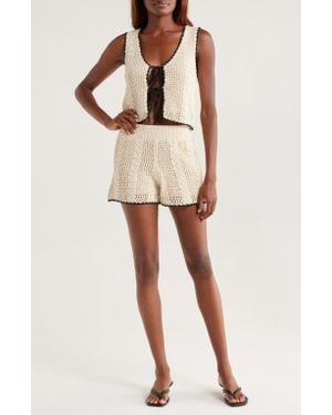 Elan Tie Front Cover-Up Vest - Natural