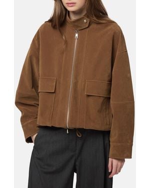 Apparis Kate Faux Suede Bomber Jacket - Brown
