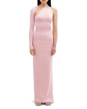 Two Lines by Marcella Milan One Shoulder Gown - Pink