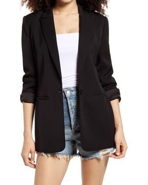 Endless Rose Tailored Single Button Blazer - Black