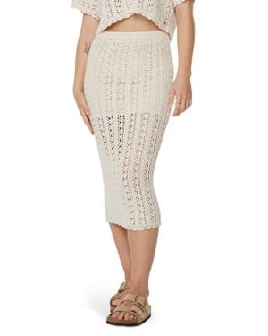 Roxy Sea Swirl Crochet Midi Skirt - Natural