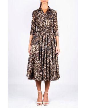 Samantha Sung Pleated Midi Audrey Shirtdress - Multicolor