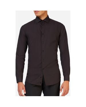 Opposuits Knight Modern Tailored Fit Wrinkle Resistant Button-Up Shirt - Black