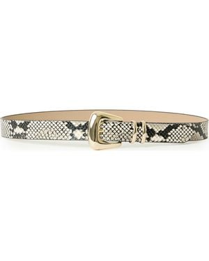 B-Low The Belt Milan Python Print Leather Belt - Metallic