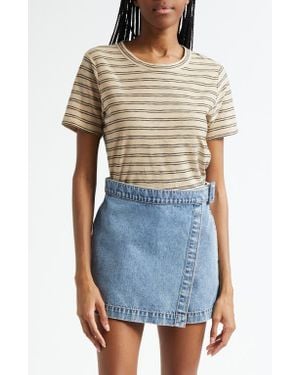 Veronica Beard Carla Crewneck Cotton T-Shirt - Blue