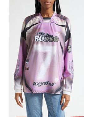 PAOLINA RUSSO Sports Logo Long Sleeve Jersey - Purple